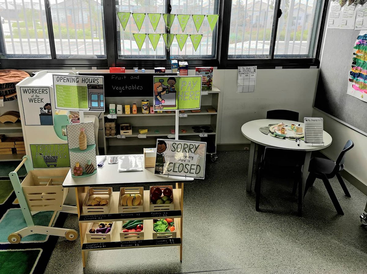 RachaelMcCamley's tweet photo. I've set up my new home corner. It's a grocery store. The only problem is it's out of toilet rolls! 😂😂😂
#earlychildhoodeducation #playbasedlearning #sociodramaticplay #TeacherLife https://t.co/NeCdahb0dK