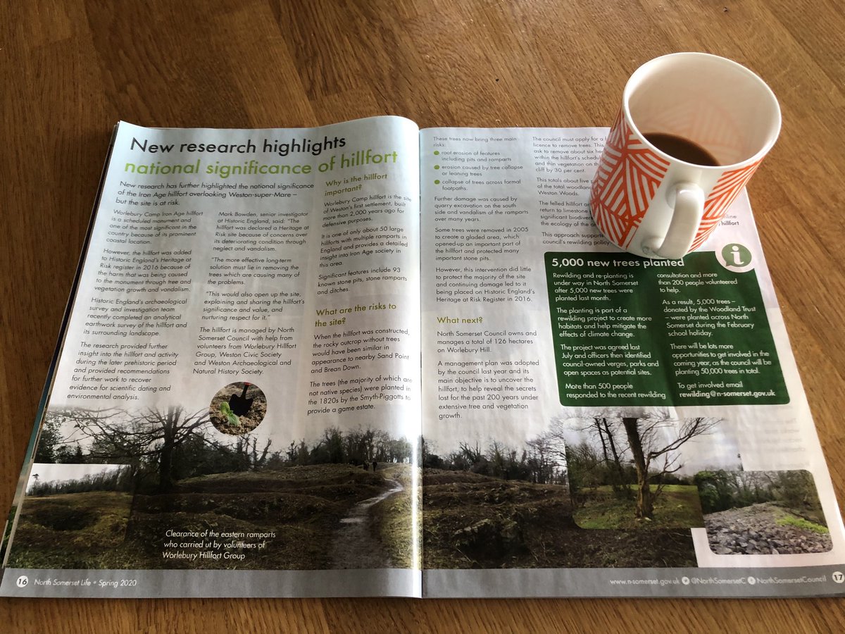 My copy of #NorthSomersetLife has arrived... enjoying your article ⁦@CatLodge1⁩ on Worlebury Hillfort with my morning coffee! So pleased ⁦⁦@HistoricEngland⁩ has been able to help care for this remarkable monument... ⁦@NorthSomersetC⁩