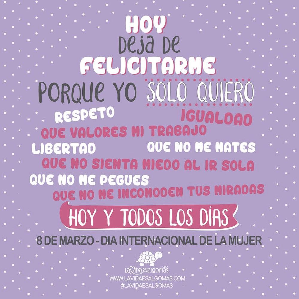 mccallgeoffrey's tweet photo. RT lavidaesalgomas: No me felicites hoy y ayúdame a conseguir igualdad,respeto,a que no tenga que soportar miradas lascivas,comentarios asquerosos e insinuaciones de todo tipo,ayúdame a dejar de sentir miedo,simplemente por volver sola a casa una noche,.… https://t.co/NxSPpvSu6v