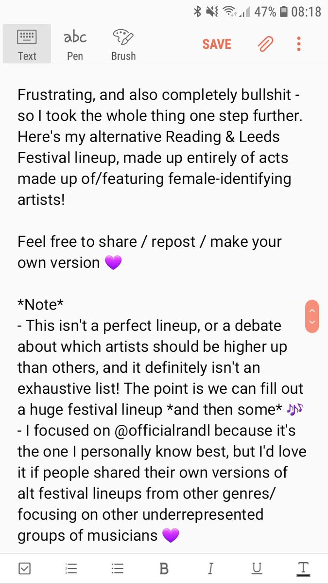 DuckDuck_Groove's tweet image. UK festivals, please sort out the gender imbalance - it's not because there aren't enough female acts, and to prove it I've made my own lineup entirely of acts featuring female-identifying artists. Enjoy!

#Festivals #IWD2020
#feminist #IWD
@OfficialRandL @emilyeavis @vickbain
