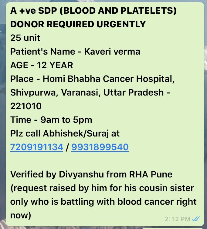 beingDJ's tweet image. Hi,

Pl spread this in ur network of groups in UP. She needs immediate help. 

Twittervasio - apni ghar ki bachhi ko jarurat aan padi h aaj, apne UP/delhi k groups pe jara share karo ye msg immediately. #BloodRequired #PlateletsRequired

@rha_india @BloodDonorsIn @Indianbloodhelp