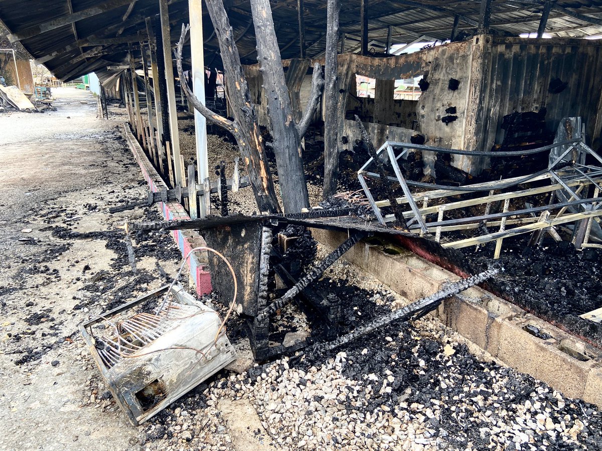 Yesterday’s fire took all books, classrooms, desks, pens, colors &amp;  electricity. The School of Peace on ground of @ohflesvos has given daily education to 200 children of #Moria, who don’t have chance of education. It was a rare place of hope, resilience &amp; shelter for #refugeesgr.