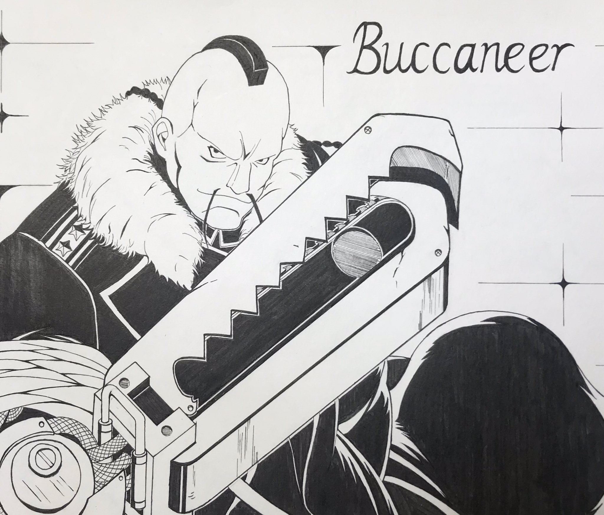 Kara バッカニア大尉を描きました アナログ絵 ハガレン バッカニア大尉