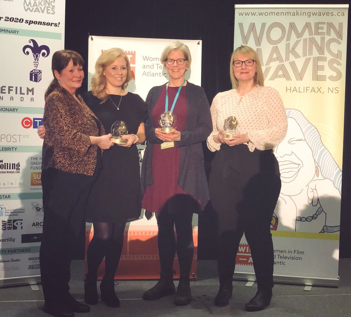 SJIWFF's tweet photo. What a weekend at @wiftat #WMWHFX Conference! A great lead up to #IWD2020. Thanks to the #WIFT team, volunteers and all of the amazing guest speakers. Another round of applause for the pitch and Wave Award winners, too! #nlarts https://t.co/kG3vSQMrnP