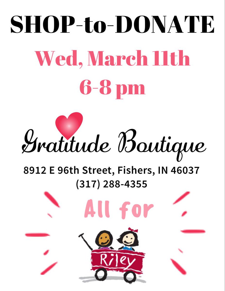 Join LCDM this Wednesday 6-8 at @gratitude_boutique for a shop to donate! This is a great place to buy gifts for loved ones and friends☺️