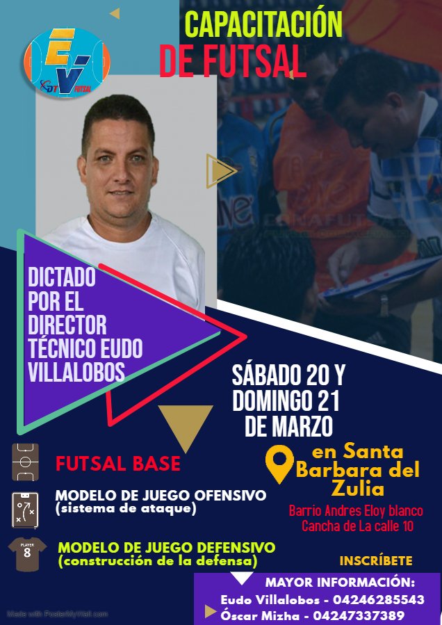 #FutsalTV | #FutsalVE | En Santa Bárbara, estado Zulia, se dictará este taller para entrenadores de la mano del profesor <a href="/DTeudovilla/">@dteudovilla_futsal</a>