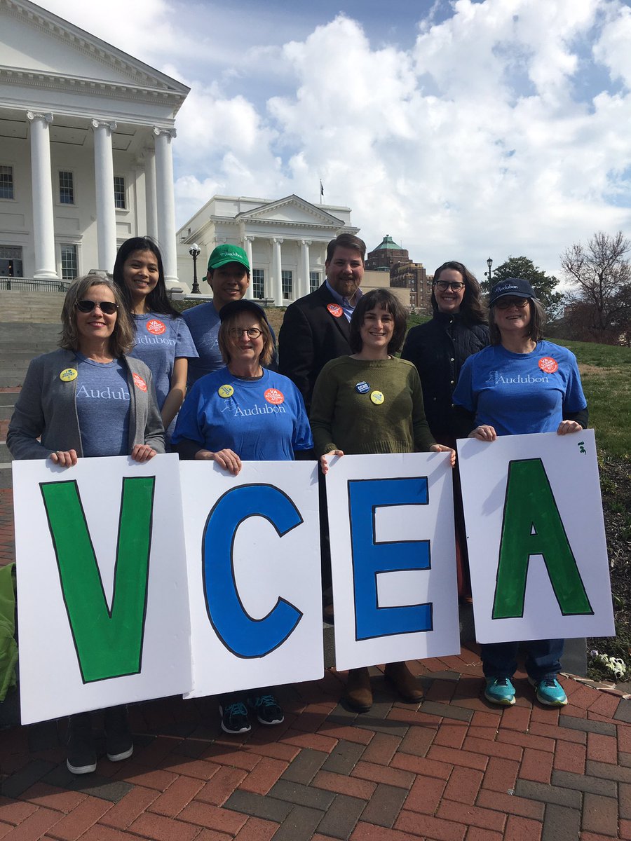 EdenBrownInk's tweet photo. #audubon volunteers rejoiced with legislators on Friday morning as #vcea passes. Hard work by #sierraclub and #wofaVA and many other groups who want a #cleanvirginia https://t.co/uz4hAdG1lu