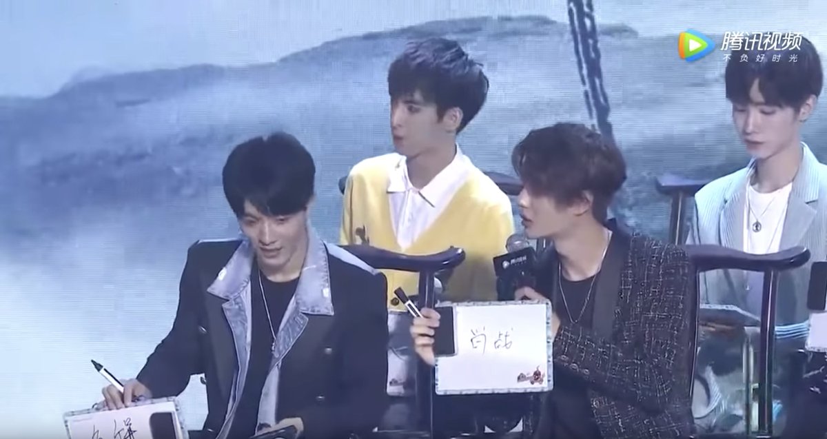 Untamed Fanmeet (2)Emcee: Who is the most extroverted / easiest to get close to?Everyone: Yu Bin, Li BowenYibo: Xiao Zhan Emcee: Why??Yibo: When we first met, it seemed like we could get close. Really comfortable from the start.(even xz did not agree with this answer)