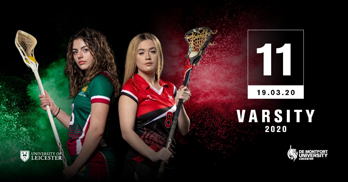 Varsity 2️⃣0️⃣2️⃣0️⃣🏆| The Countdown continues..

1️⃣1️⃣ days to go 

Our Lacrosse teams will be doing battle on Saturday 21st March at Stoughton Road Playing Fields. 

The Women will kick off proceedings at 12:00noon followed by the Men at 2:30pm. 🥅

#FearLeics