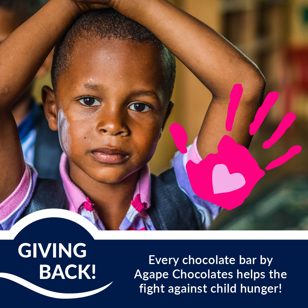 AgapeChoc's tweet photo. Help children in need overcome hunger and lead happier, fuller lives! Every Agape Chocolates chocolate bar purchased helps the fight against child hunger. Show your support today, order chocolate at https://t.co/QHqeOeWHuX. #chocolate #agapechocolates #feedthechildren #giveback https://t.co/OyzJhFqNVK