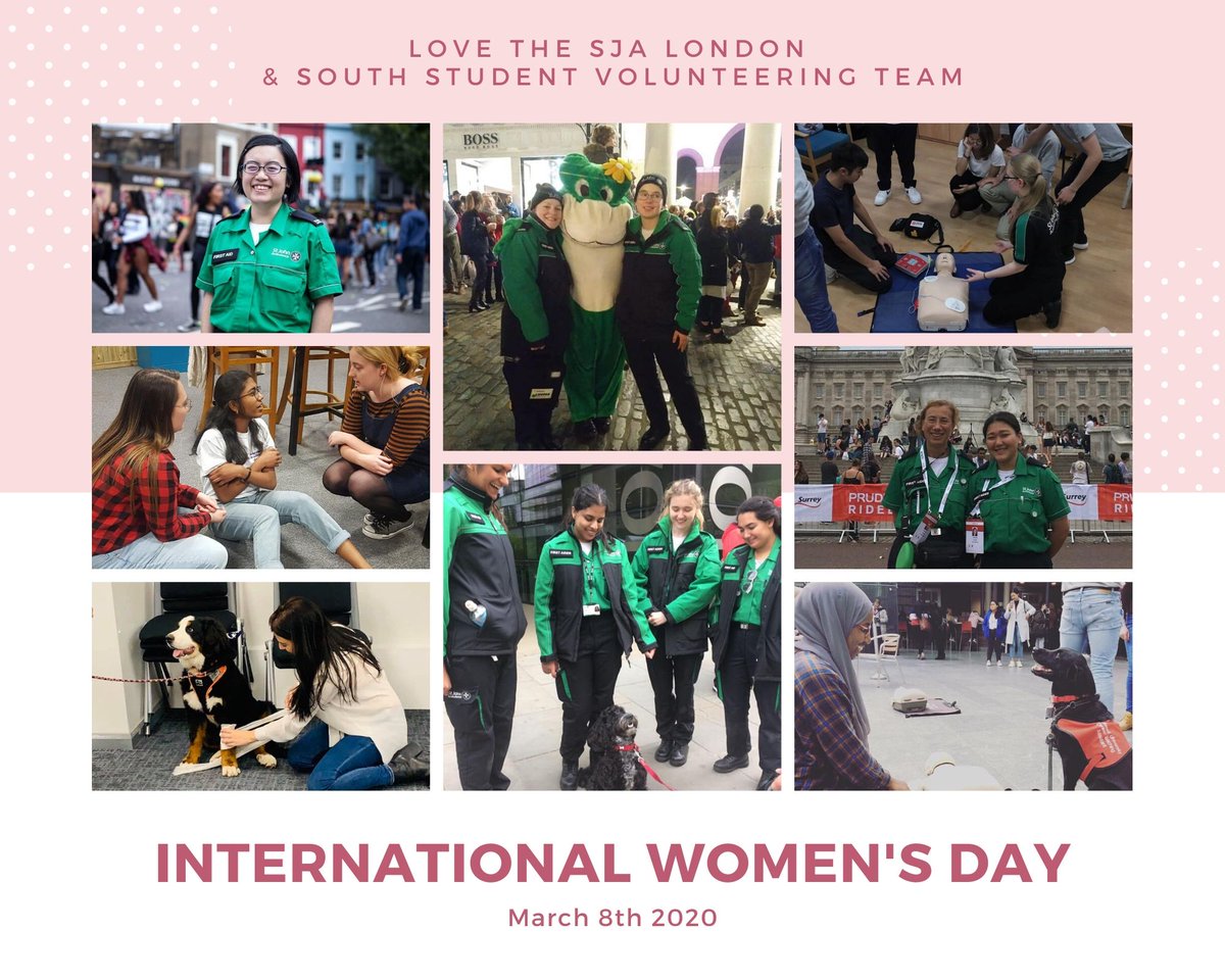 Happy International Women's Day to all of our incredible female student volunteers! You have all contributed so much to St John Ambulance, from running your unit/society, to spreading awareness. Thank you for all your incredible work!

#IWD2020 #SJAStudents