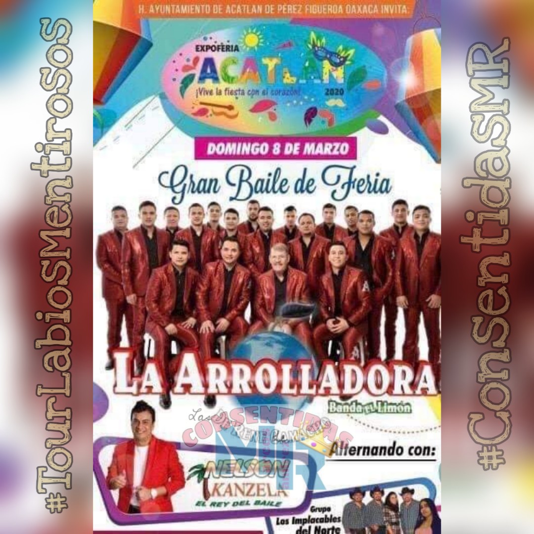 LasConsenMR's tweet photo. Hoy la @Arrolladora Banda el Limón llegá a Acatlán de Pérez Figueroa, Oaxaca.
¡Ven y Vive la Experiencia!
#TourLabi💋sMentirosos.
@LasConsenMR @marcos_abl ❣️🍋🎶
Ya pueden disfrutar de su más reciente video "Ahora que me acuerdo " 👇🏻👇🏻
https://t.co/UMm1mssVAp https://t.co/WyF0UYiyt9