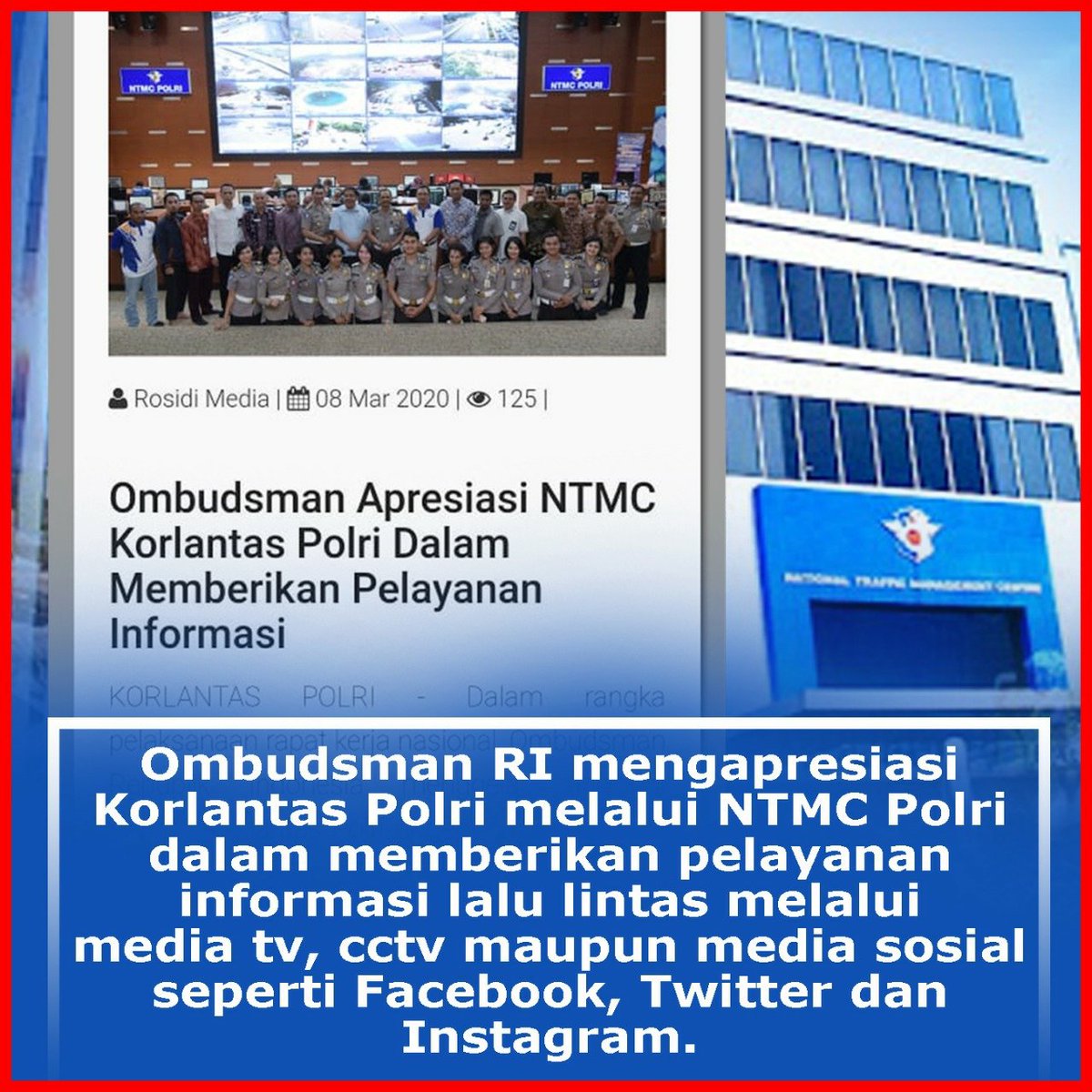 fadilgastro95's tweet photo. Selamat Untuk NTMC Korlantas Polri dalam memberikan pelayanan informasi yang terbaik...

#PantauanOmbudsmanRI
#PantauanOmbudsmanRI
#PantauanOmbudsmanRI https://t.co/ssJRxavEy7