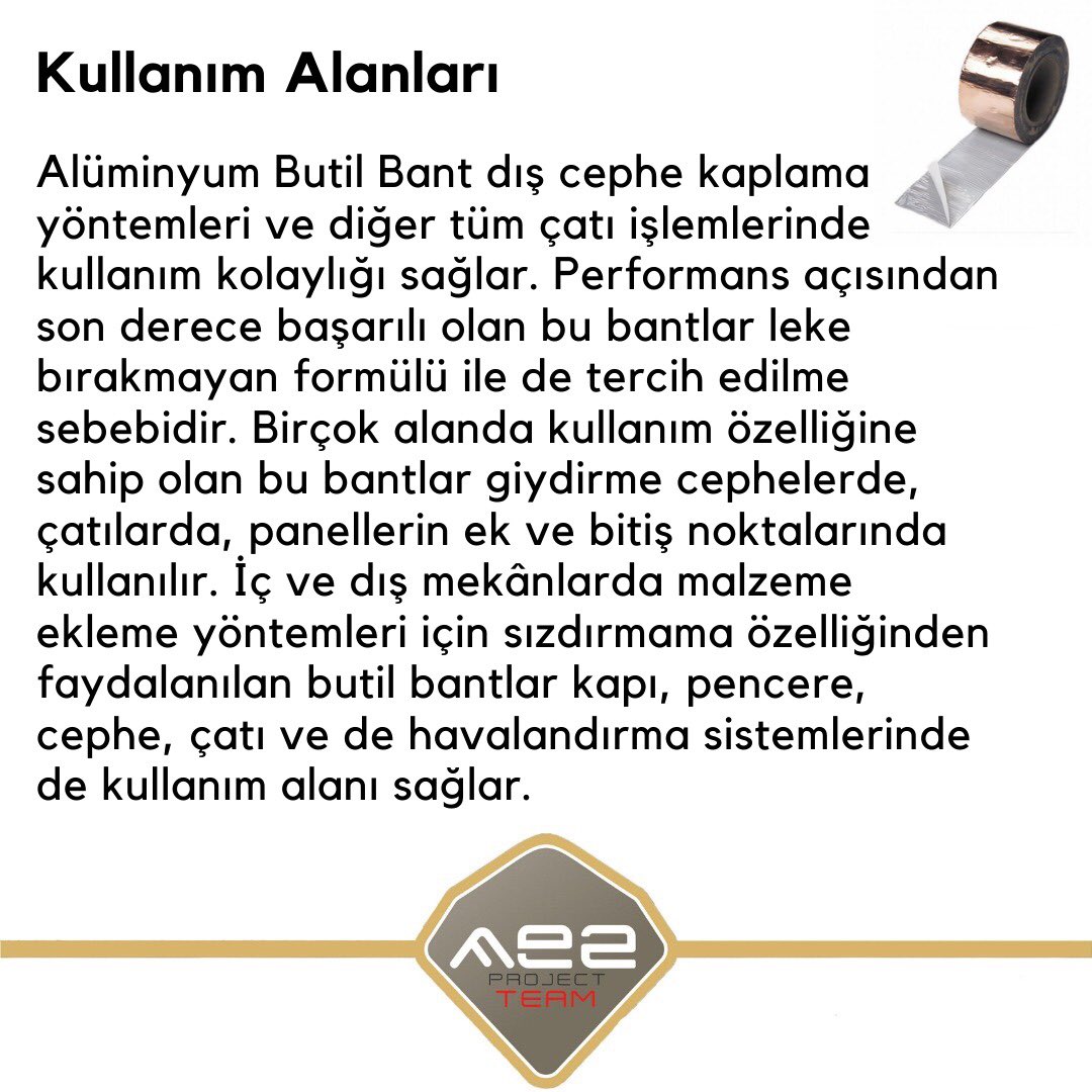ae2project's tweet photo. Bu hafta Bilgi Pazarı’nda “ Alüminyum Butil Bant Nedir ?” i işledik. ✨ Daha fazla bilgi için sola kaydırın➡️ #ae2 #ae2project #bilgipazarı #bilgi #pazar #ytü #alüminyum #butil #bant #energy #car https://t.co/Ax1ECeWg5n