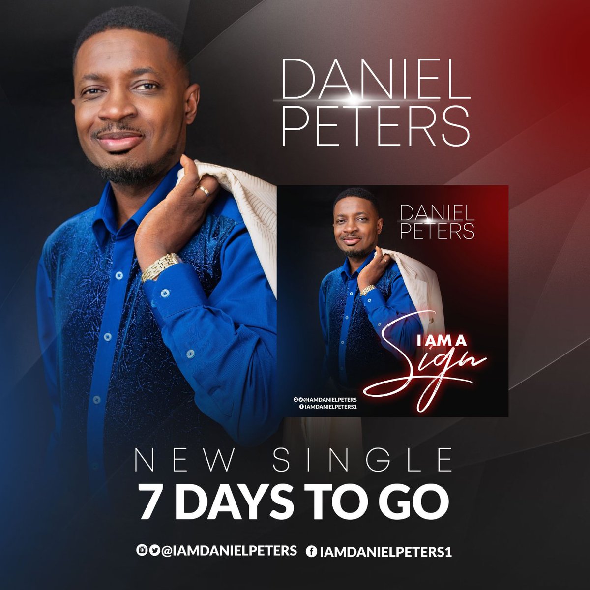 iamdanielpeters's tweet photo. COUNTDOWN TO A NEW DAWN!

WATCH THIS SPACE!!!

#IAmDanielPeters #IAmASign #NoOneCanLoveMe #GospelArtiste #MusicMinister #GospelSingles #GospelSongs #PraiseWorshipLeader #ContemporaryArtiste #ContemporaryReggae #ReggaeArtiste #SongWriter #WOMP #WOMPExpression #InstinctProductions https://t.co/tRMpahj1p4