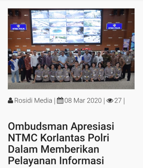 TMCPoldaMetro's tweet photo. #PantauanOmbudsmanRI Ombudsman Apresiasi NTMC Korlantas_Polri Dalam Memberikan Pelayanan Informasi. https://t.co/x4I2ll8n3k