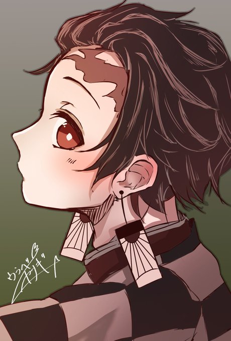 ウラバヤナギさんがTwitterに投稿した竈門炭治郎(鬼滅の刃)のイラスト。