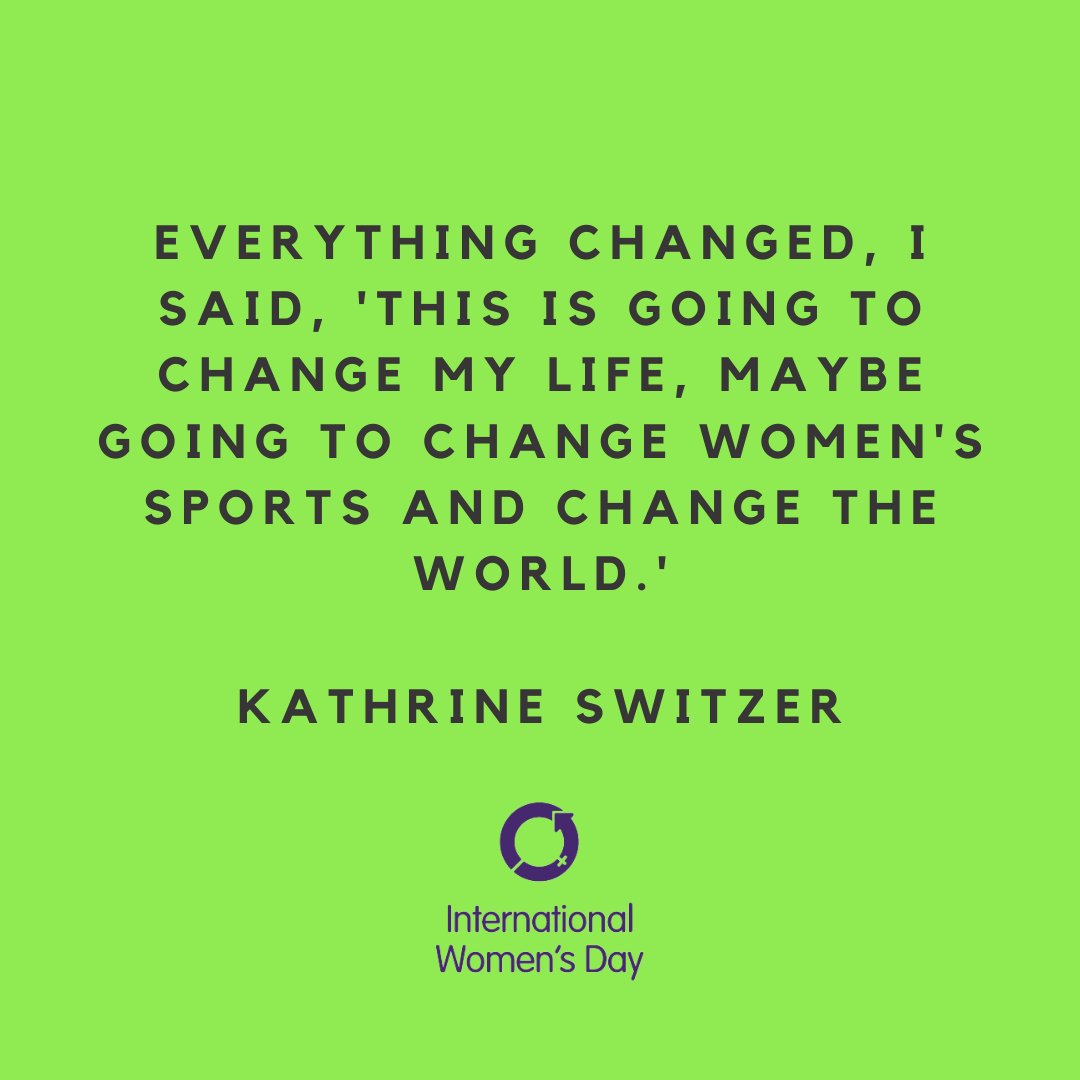 In 1967, Katherine Switzer changed women's rights in running forever. She was the first-ever female to run the Boston Marathon as a numbered entrant, which started a rise of women running long-distance races.

bit.ly/2PW8CbU

#IWD2020 #EachforEqual