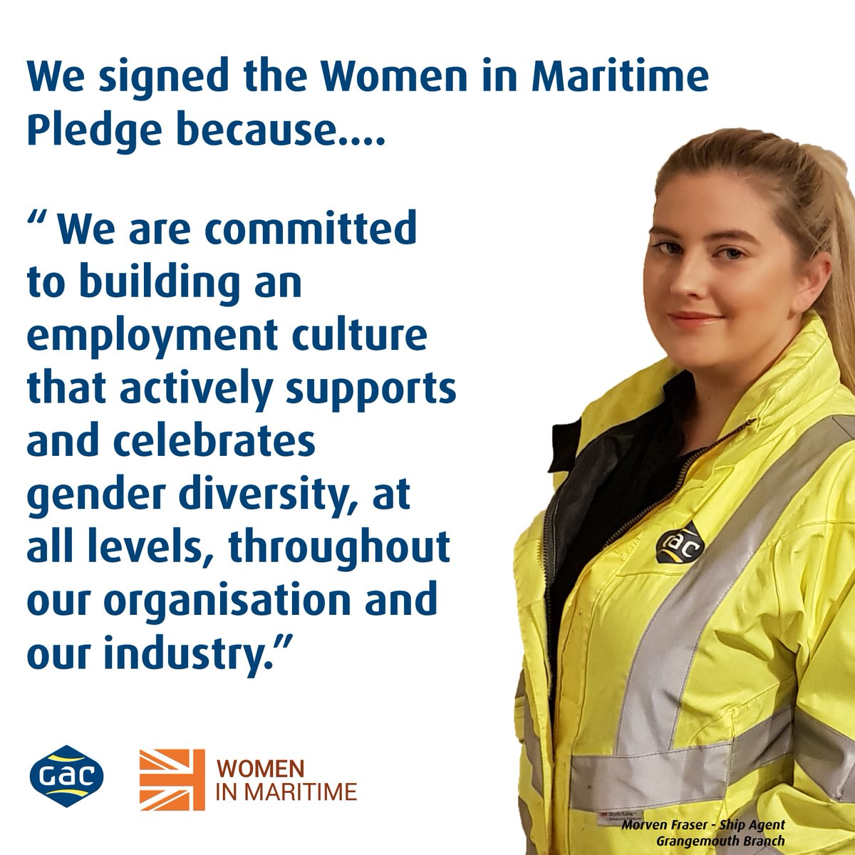 On #InternationalWomensDay our respect goes out to all the women at GAC and across the world. Back in Oct 2019 we took our first step in supporting @WomenInMaritime  by signing The Pledge. 

#EachforEqual #WomenInShipping  @MaritimeUK #WomenInMaritime #ShipsandShipping #IWD2020