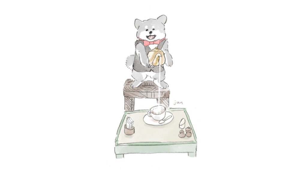 「喫茶おいぬ 」|じゅんのイラスト