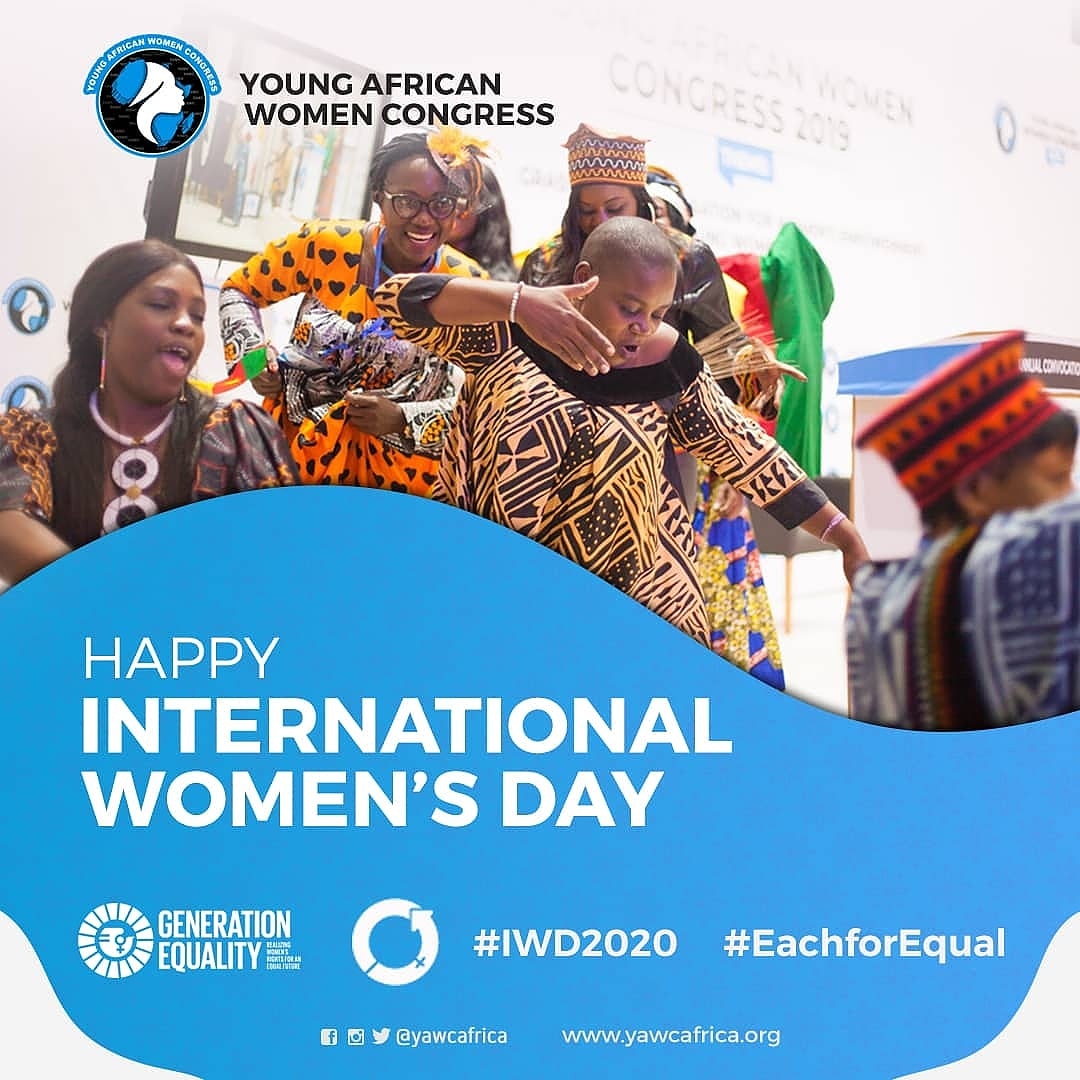 YAWCAfrica's tweet photo. An equal world is an enabled world. Celebrate women's achievement. Raise awareness against biases. Take action for equality.
Happy International Women's Day to all women across the globe.
#Each_for_Equal
#Generation_Equality
#IWD
#The_Empowerment_We_Want
#YAWC_2020 https://t.co/YxXaLN7cPT