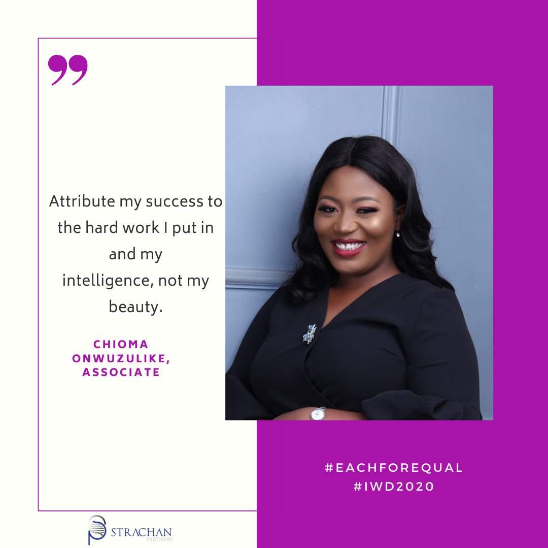 candideLaw's tweet photo. Our Associate, Chioma Onwuzulike shares her definition of #EachforEqual. Happy International Women’s Day!

#IWD2020 #eachforequal #strachanpartners #womensupportingwomen #womenatwork #women https://t.co/wV9stS2kXj