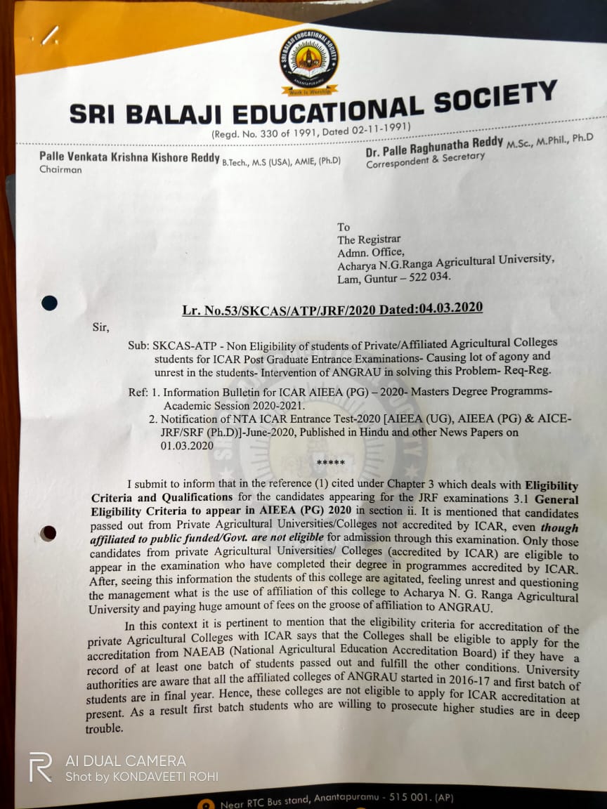 suryakatta1's tweet photo. @AudimulapSuresh garu, Sir the students of private agricultural colleges affiliated to @_ANGRAU are in deep trouble, please look into the matter and resolve this problem immediately for the benefit of the students. https://t.co/d7HZgMwp9K