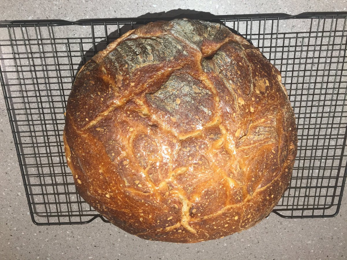 Deb_ghill's tweet photo. Bestest sourdough he’s ever made. Thanks to @Jon_Favreau in The Chef Show https://t.co/9ywKW6uCri