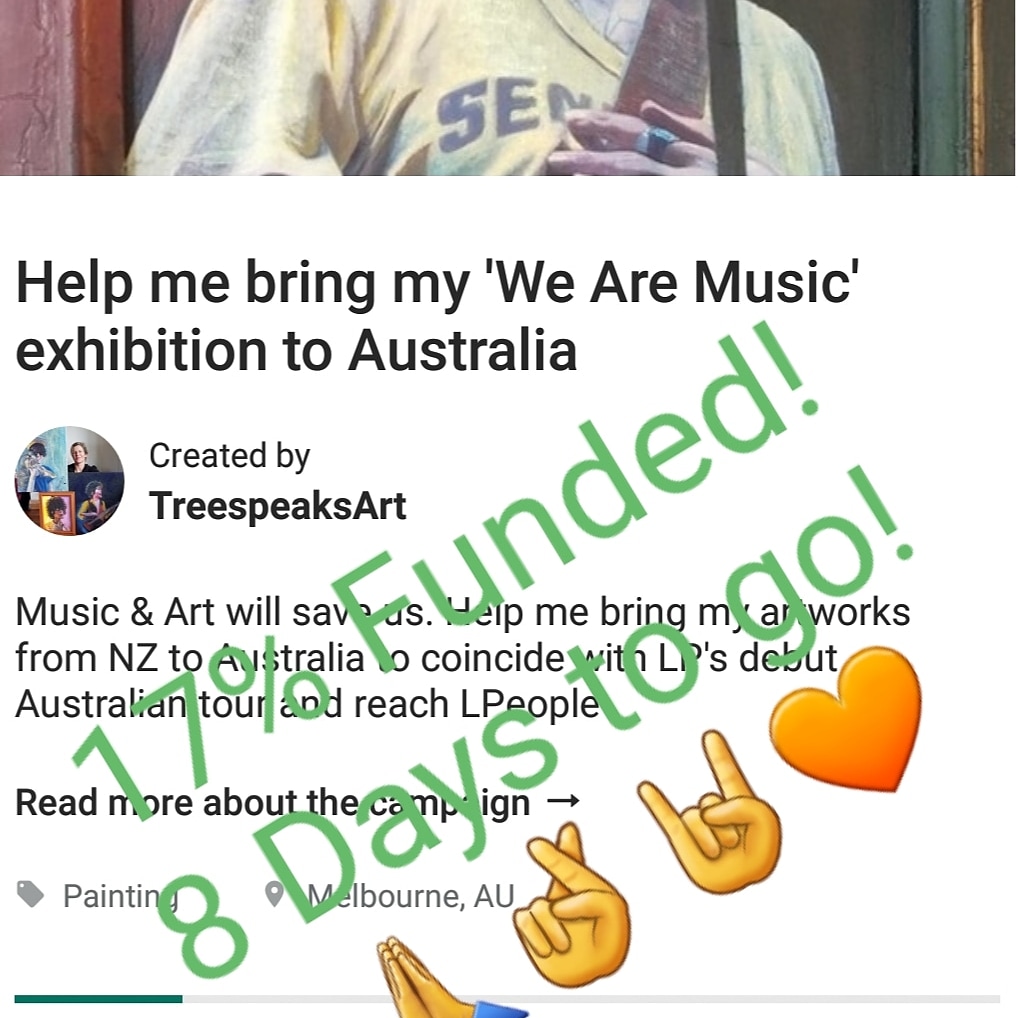 TreespeaksA's tweet photo. If you believe in the power of music and art🧡 Please help me bring this exhibition dream to life 🧡 Please keep sharing 🙏 And if you can spare $5 eternal gratitude is on sale this week! 🙏🤞🤘🧡Thanks for your support of my art 🧡 
Link in bio! 
#musicandartwillsaveus https://t.co/xwanwmLYn5