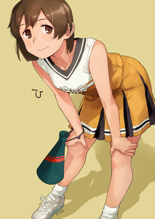 hiryuu (kancolle) 1girl solo brown hair short hair brown eyes white socks shoes  illustration images