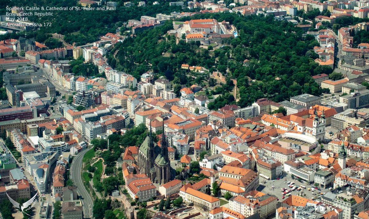 LadislavVenc's tweet photo. "Views from the top..." :: Špilberk Castle &amp; Cathedral of St. Peter and Paul, Czech Republic #VisitCZ #pilotlife #travel https://t.co/bYRkr7VlAY