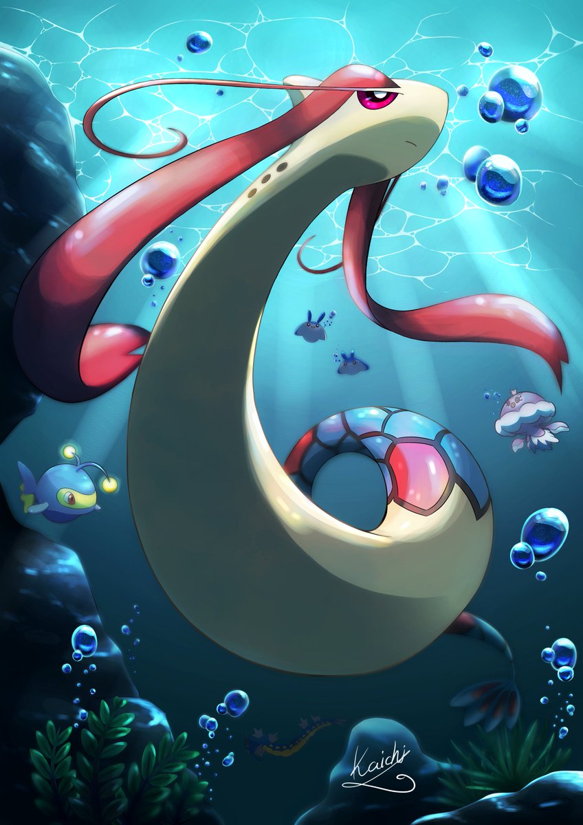 pokemon (creature) no humans underwater bubble air bubble closed mouth signature  illustration images