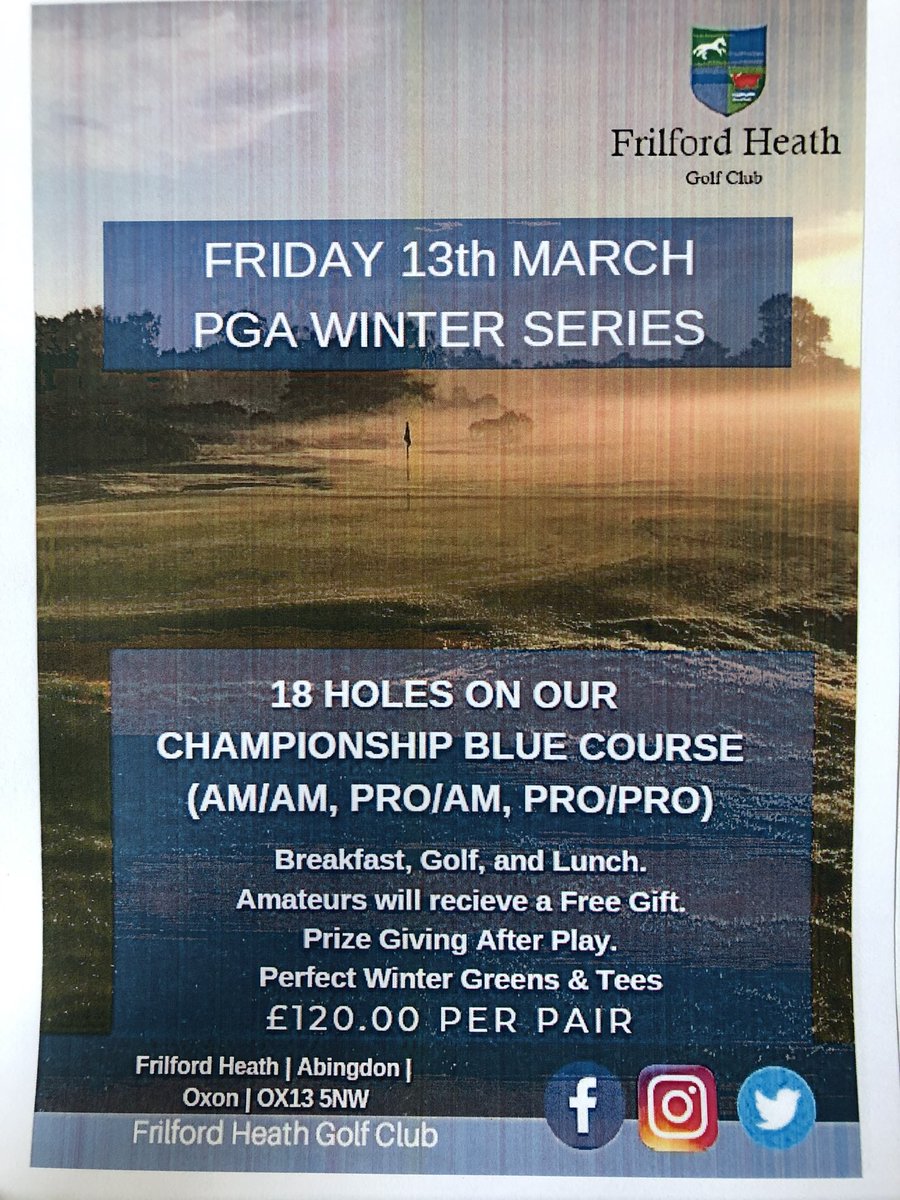 Still spaces available for Friday 13th at Frilford. Enter is admin@bbopga.co.uk