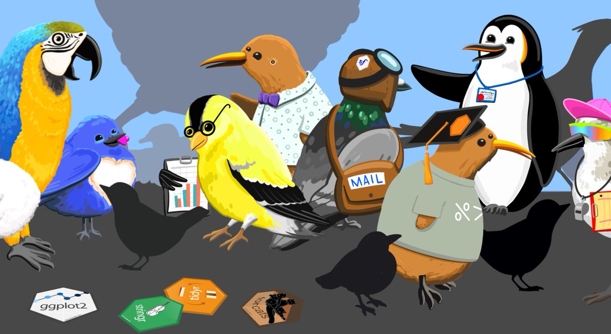 posit_pbc's tweet photo. At #rstudioconf 2020 hundreds of folks flocked to Birds-of-a-Feather meetups.
Short networking events focused on meeting people working on the same problems &amp; with the same tools. 
Learn more about all the art that drew folks together, @allison_horst:
https://t.co/rEumfN6l8a https://t.co/oJ0S9Lr9Uy