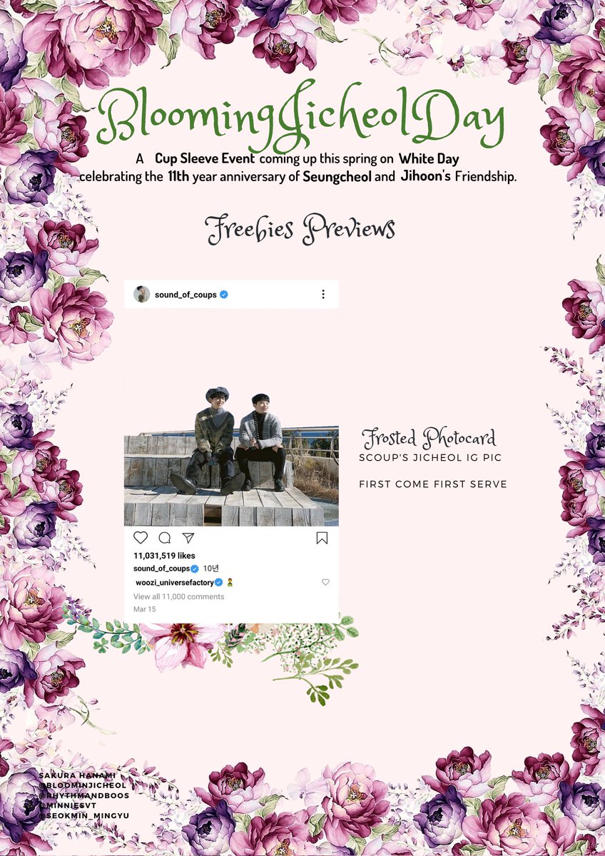 bloominjicheol's tweet photo. 𝓗𝓪𝓹𝓹𝔂 𝓐𝓷𝓷𝓲𝓿𝓮𝓻𝓼𝓪𝓻𝔂 𝓙𝓲𝓬𝓱𝓮𝓸𝓵🌷
✥ 𝓪 𝓭𝓮𝓬𝓪𝓭𝓮 𝓪𝓷𝓭 𝓪 𝔂𝓮𝓪𝓻 ✥

Jicheolist &amp; Carats! 💎✨
Make sure to come early to the event to get these button pins and frosted photocard! 🌸🥰 

#BloomingJicheolDay 💕
#지철아_마지막_봄까지_행복해라 https://t.co/h1i5MfaUwx