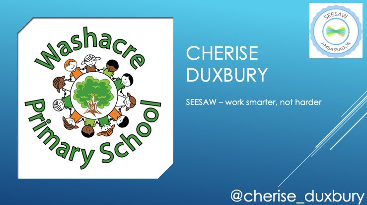 Cherise_Duxbury's tweet photo. Looking forward to delivering training on working smarter, not harder using @Seesaw with @BoltonSICT on Tuesday π This tool is amazing! @WashacrePrimary #evidencelearning #evidencechallenges #effectivefeedback #Wellbeing #worklifebalance https://t.co/p71BNrzShx