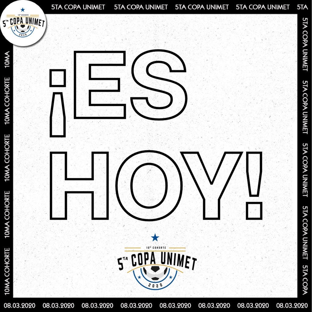 Copa_Unimet's tweet photo. ¡ES HOOOY!😁🕺🏻⚽️

¡Llegó el día de la 5ta @copa_unimet!

¡La cita es a las 9:00 am, en la cancha de la UNIMET!🎉

#GerenciaDeportiva #UNIMET https://t.co/pJcYtB6tDh
