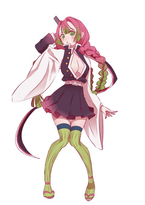 무아さんがTwitterに投稿した甘露寺蜜璃(鬼滅の刃)のイラスト。