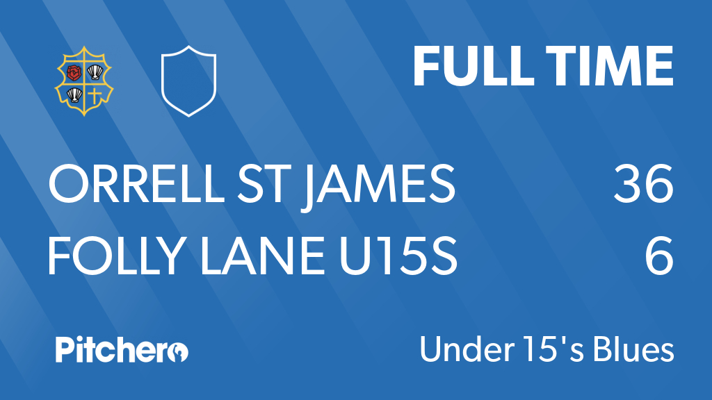 OSJARLFC's tweet photo. FULL TIME: Orrell St James Blues U15s 36 - 6 Folly Lane U15s
#ORRFOL #Pitchero
https://t.co/wnbMp1GN8y https://t.co/OZcQHoyDnN