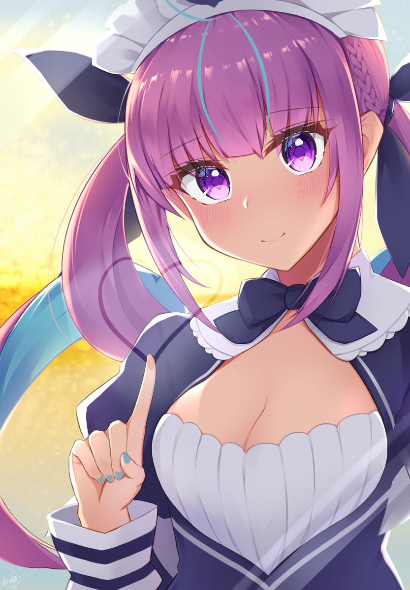 湊あくあ 「「すき」
#あくあーと 」|めうねゆのイラスト