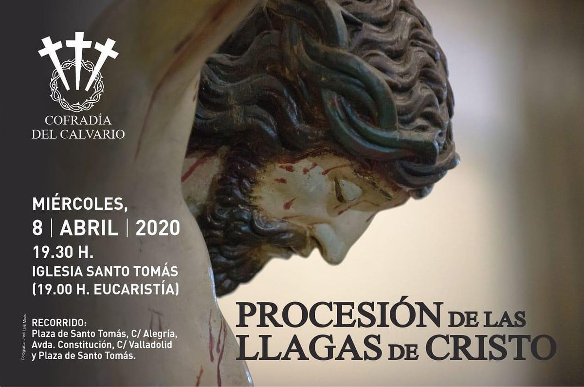 CalvarioMedina's tweet photo. Cartel anunciador de la procesión de las Llagas de Cristo de La Cofradía de El Calvario, en la tarde del miércoles Santo. Foto:José Luis Misis https://t.co/pElIkb5vBo