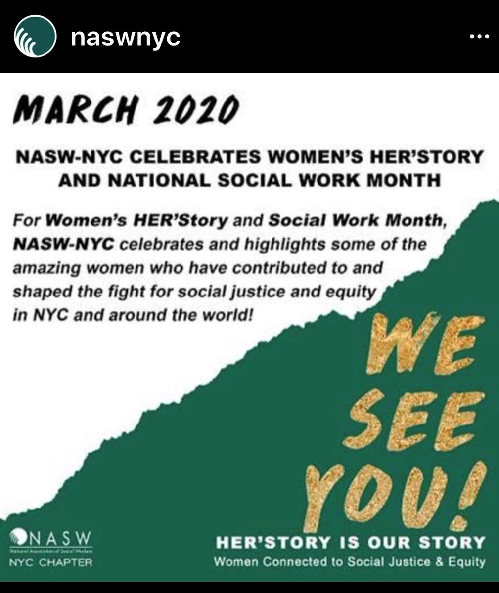 nasw's tweet photo. March is #WomensHistoryMonth #NASW will be honoring a woman of color all day today on Instagram @naswsocialworkers These women have contributed to and shaped social justice in New York City and around the world Check it out and #pleaseshare to your stories from our Instagram page https://t.co/NYnhKcuwxe