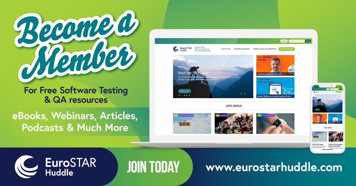 TESTHuddle's tweet image. Being part of the EuroSTAR Huddle is an investment in your ongoing professional development and will give you added skills to help you achieve the very best in your career! ➡️ bit.ly/32VmSXx #softwaretesting #testingresources