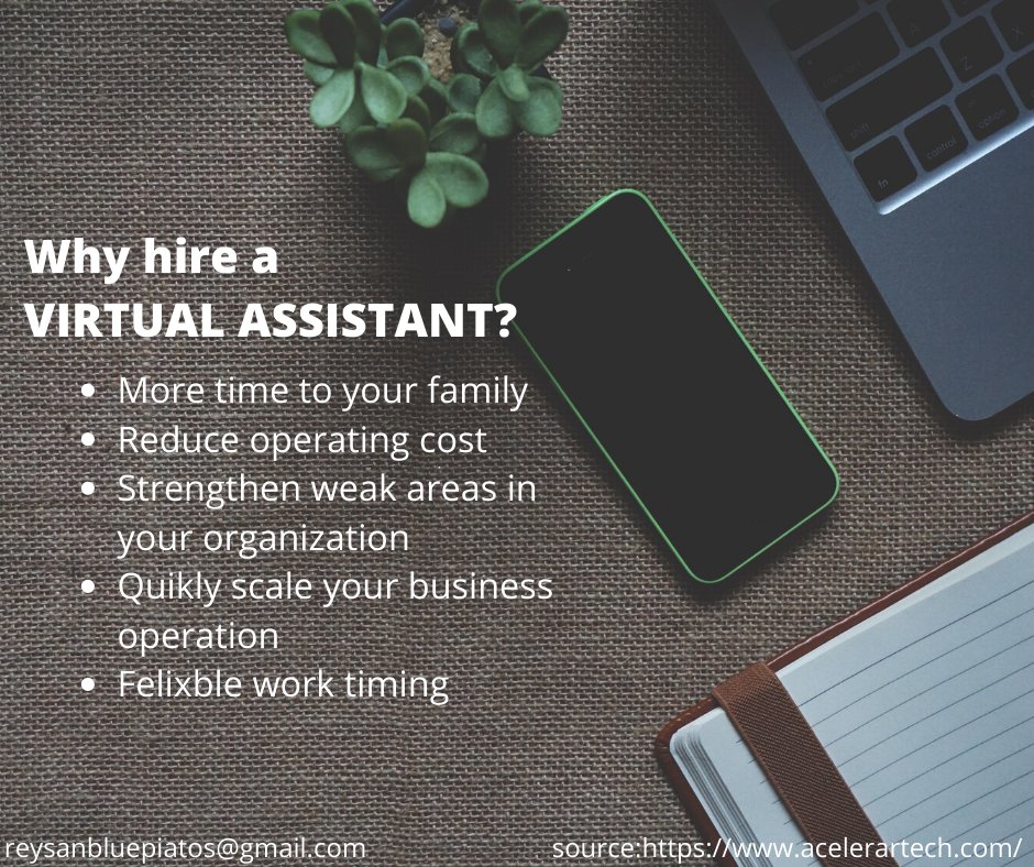 BlueReysan's tweet photo. Why you need a Virtual Assistant? #FreelancingVirtualAssistant #VirtualAssistant #VirtualOfficeAssistant #VirtualSecretary #SocialMediaManagement #OnlinePersonalAssistant #SecretarialService #WorkFromHome #RemoteWorkFromHome #Freelancer #workathomedad https://t.co/arPGwYeezt