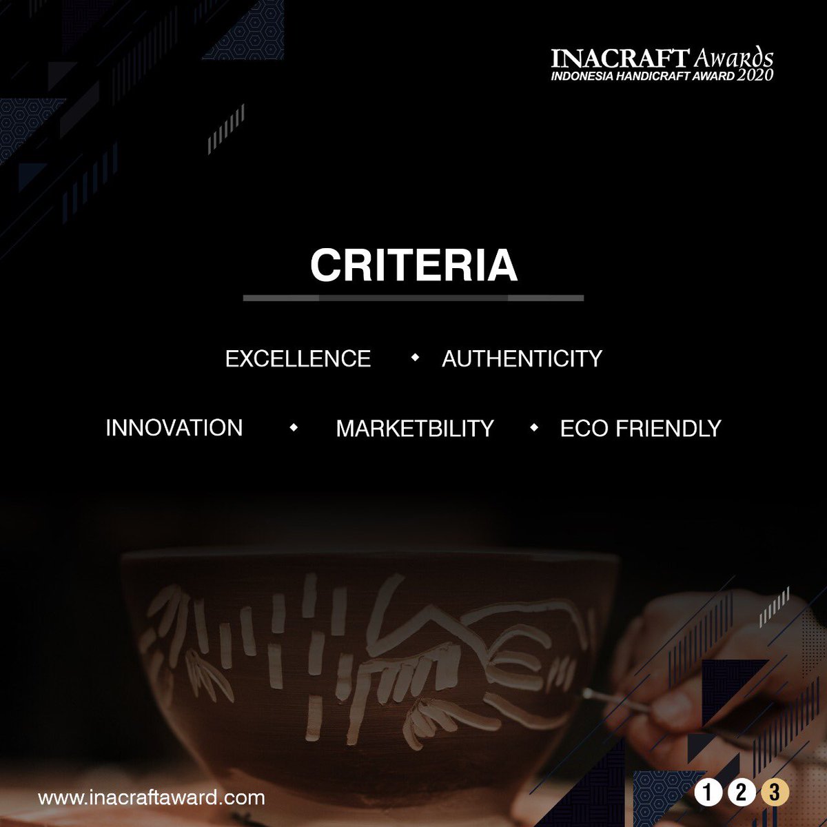 INACRAFT Award, pnghrgaan bg prajin yg tlh mngmbngkn &amp; mnghslkn prduk krjinan yg kompetitif,inovatif,baru&amp;laku di pasar lokal/global dgn sntuhan budaya Indonesia. Bg para psrta pameran,dftrkn prduk Anda utk dpt meraih trofi ini
#INACRAFT2020
#INACRAFT22nd
#TheBeautyinDiversities