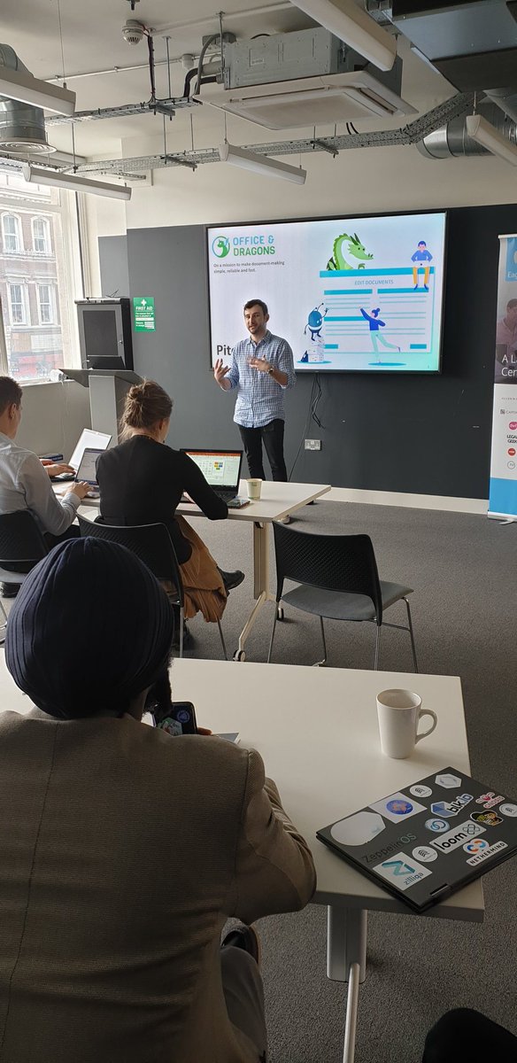 officendragons's tweet photo. Final day kicking off at our #Hackathon! Learning how to pitch and how to organise a pitch deck. #legaltech #hacklaw https://t.co/SPMnC0Ct9c