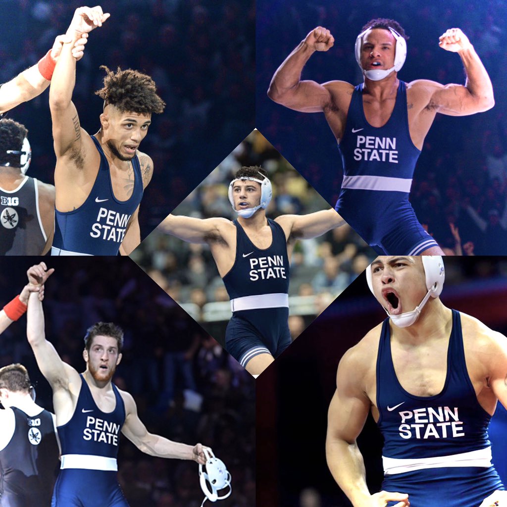 184 lb. Brooks vs. Caffey 
174 lb. Hall vs. Kemerer
165 lb. Joseph vs. Marinelli 
149 lb. Lee vs. Pletcher
133 lb. Bravo-Young vs. Rivera

#B1GWrestle Finals today baby!! 
<a href="/pennstateWREST/">Penn State WRESTLING</a> #PSUwr 
Let’s goooooo