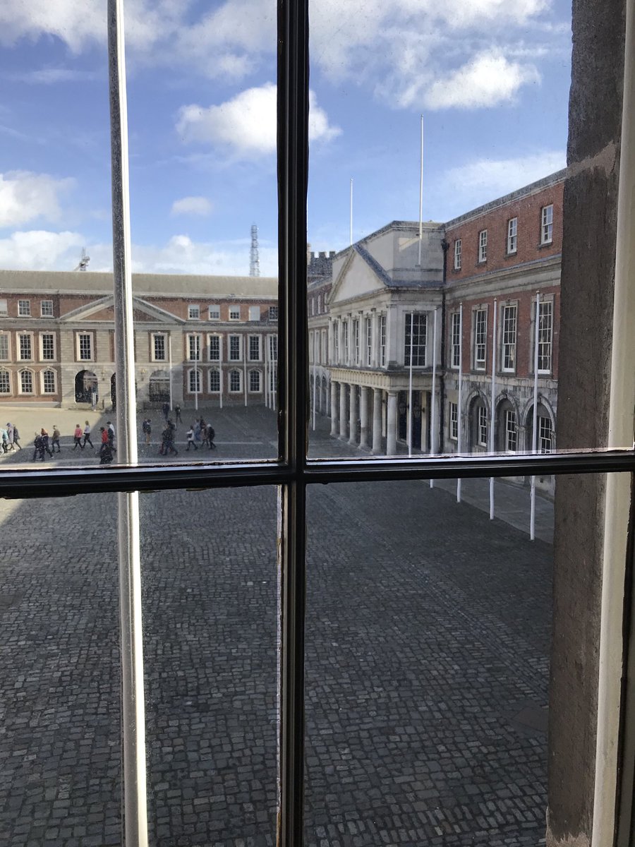 ⁦<a href="/dublincastleopw/">Dublin Castle</a>⁩ inside the gates ... waiting for ⁦<a href="/Smashing_Times/">Smashing Times</a>⁩ ‘female take over’ happy #iwd2020 A special tour of pop up women’s museum  in coach house in Dublin castle gardens to follow 1st performance 2pm. DM me if you want to join that!