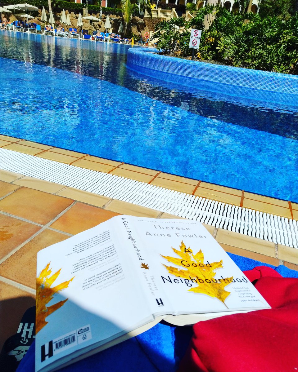 smbslt's tweet photo. #book #poolside #sun #chill #happy #bookworm #AGoodNeighbour by #author #ThereseAnneFowler #HeadlineReview and aye my jumpers aff noo 🤣 xxx https://t.co/AgkzeNP2u1