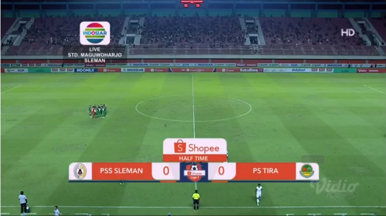 Indosiar's tweet photo. Half Time:
Babak pertama telah selesai!
@PSSleman 0 vs 0 @TIRAPersikabo
#ShopeeLIGA1
#ShopeeLIGA12020
#PssSlemanDay
#PsTiraDay https://t.co/dzxYP290Fh